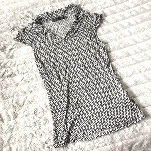 Zara geometric dot print collared blouse‎